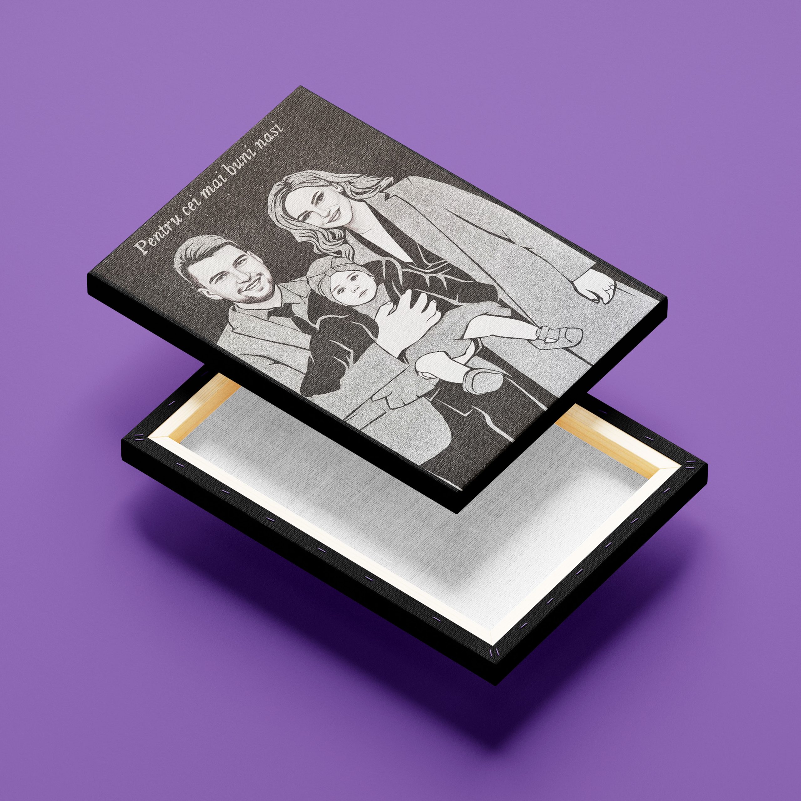 canvas personalizat cu ramă de lemn