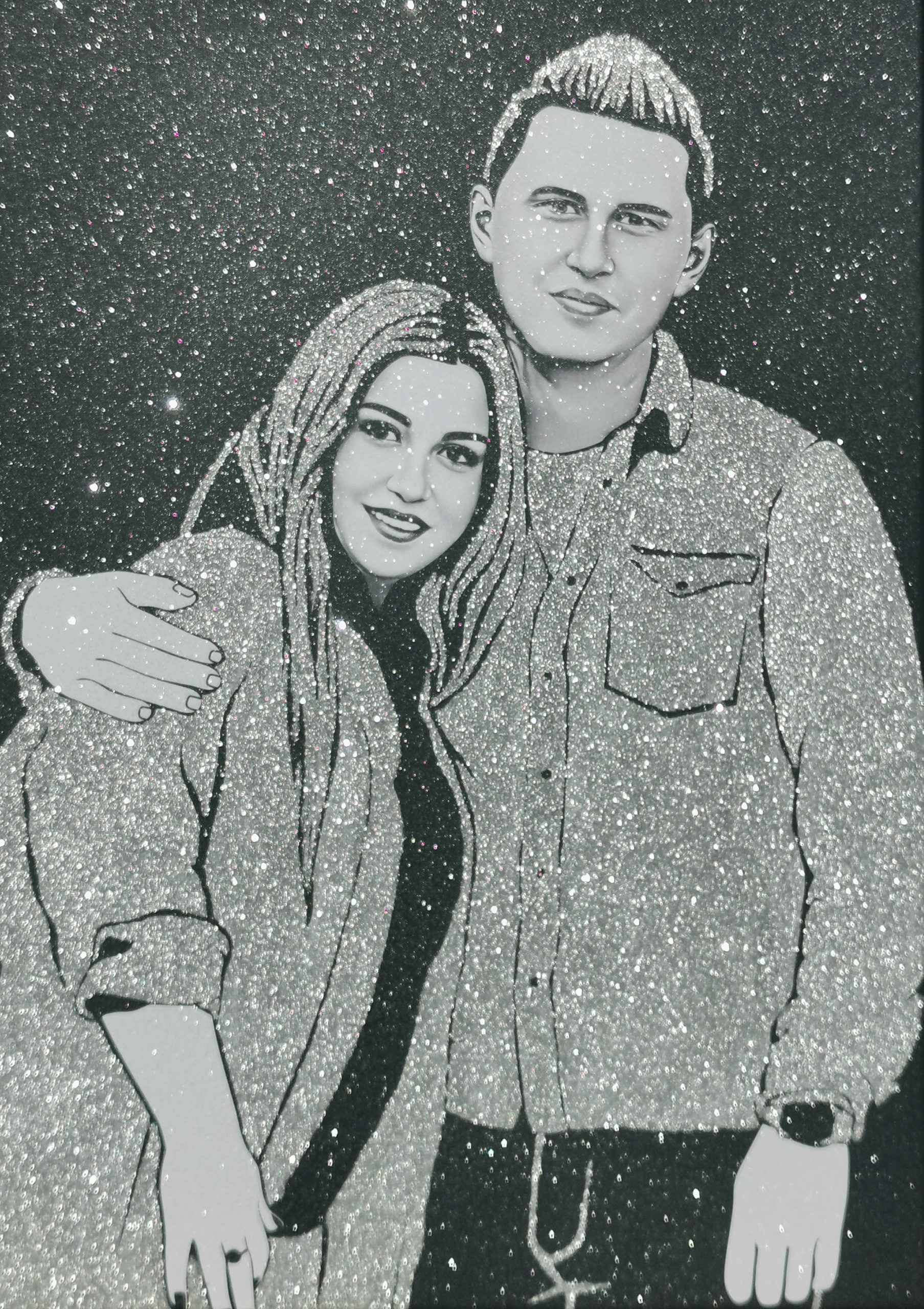 portret persoanalizat cu sclipici portret persoanalizat cu sclipici