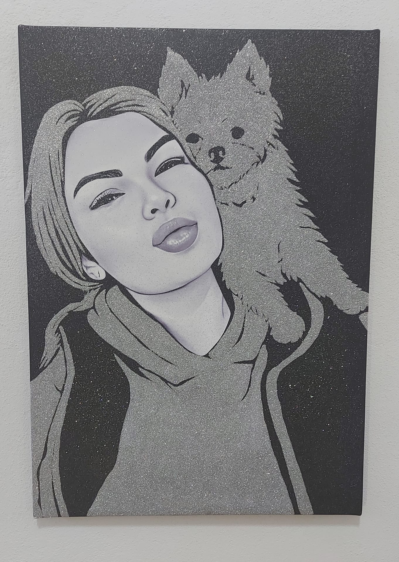 portret personalizat sclipici