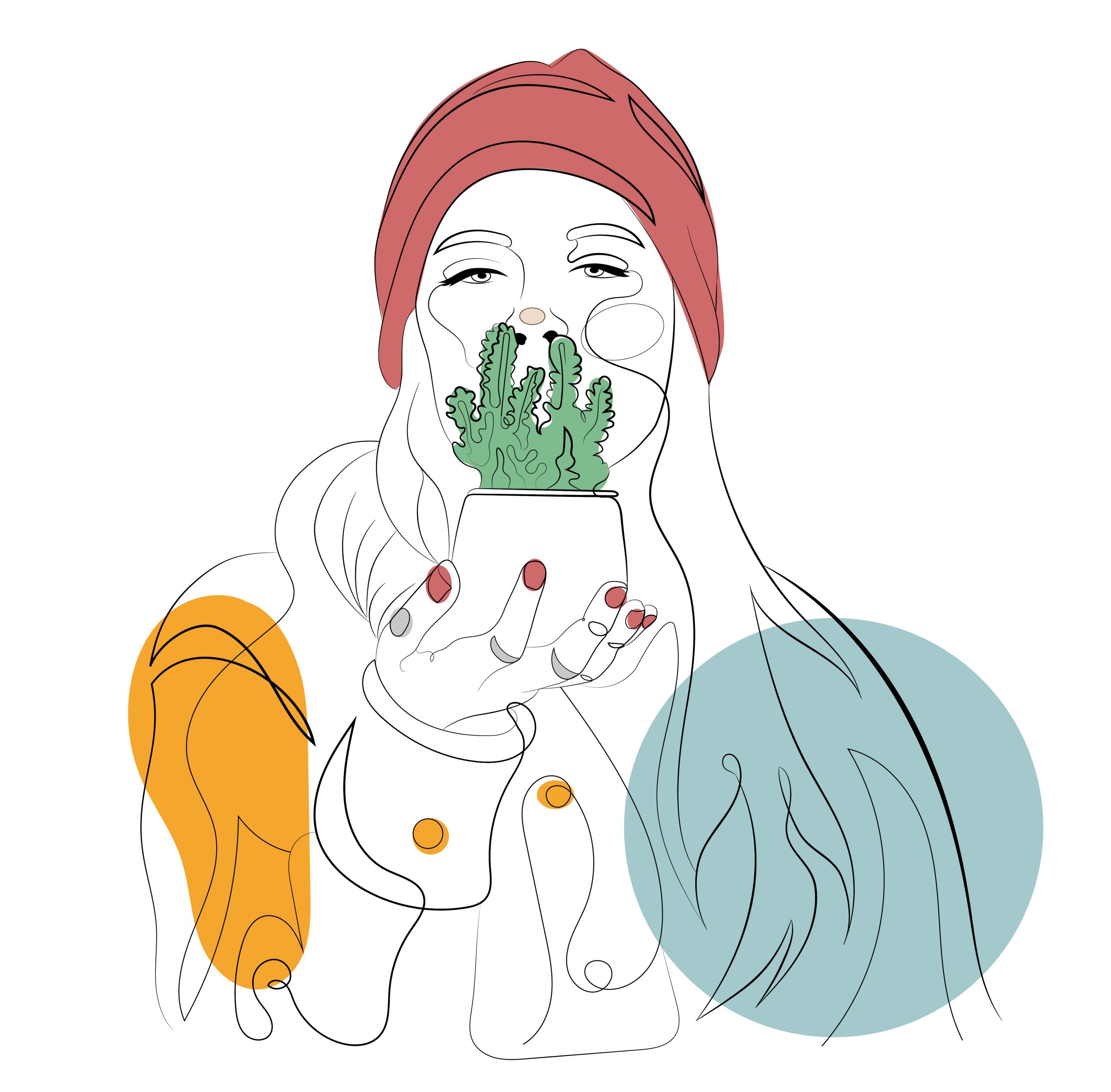 portret creion digital canvas