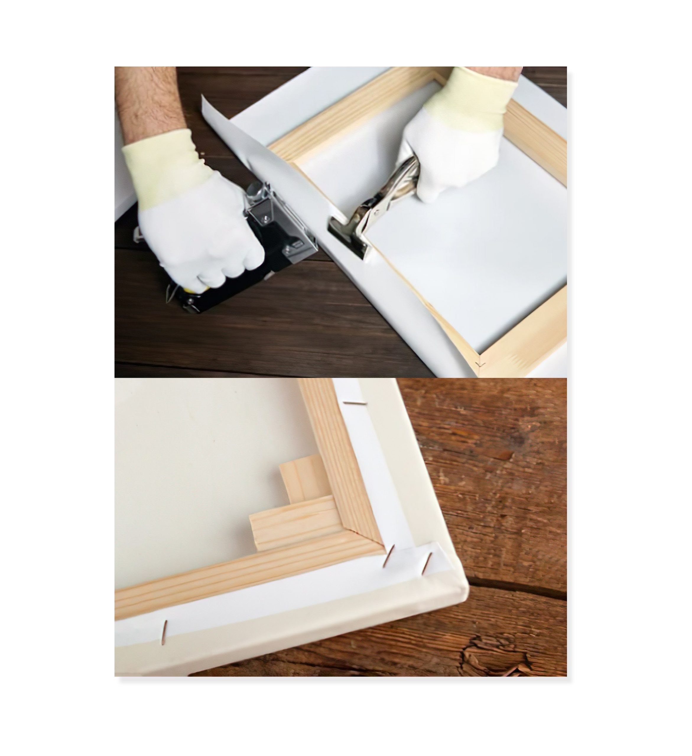 asamblare ramă din lemn canvas