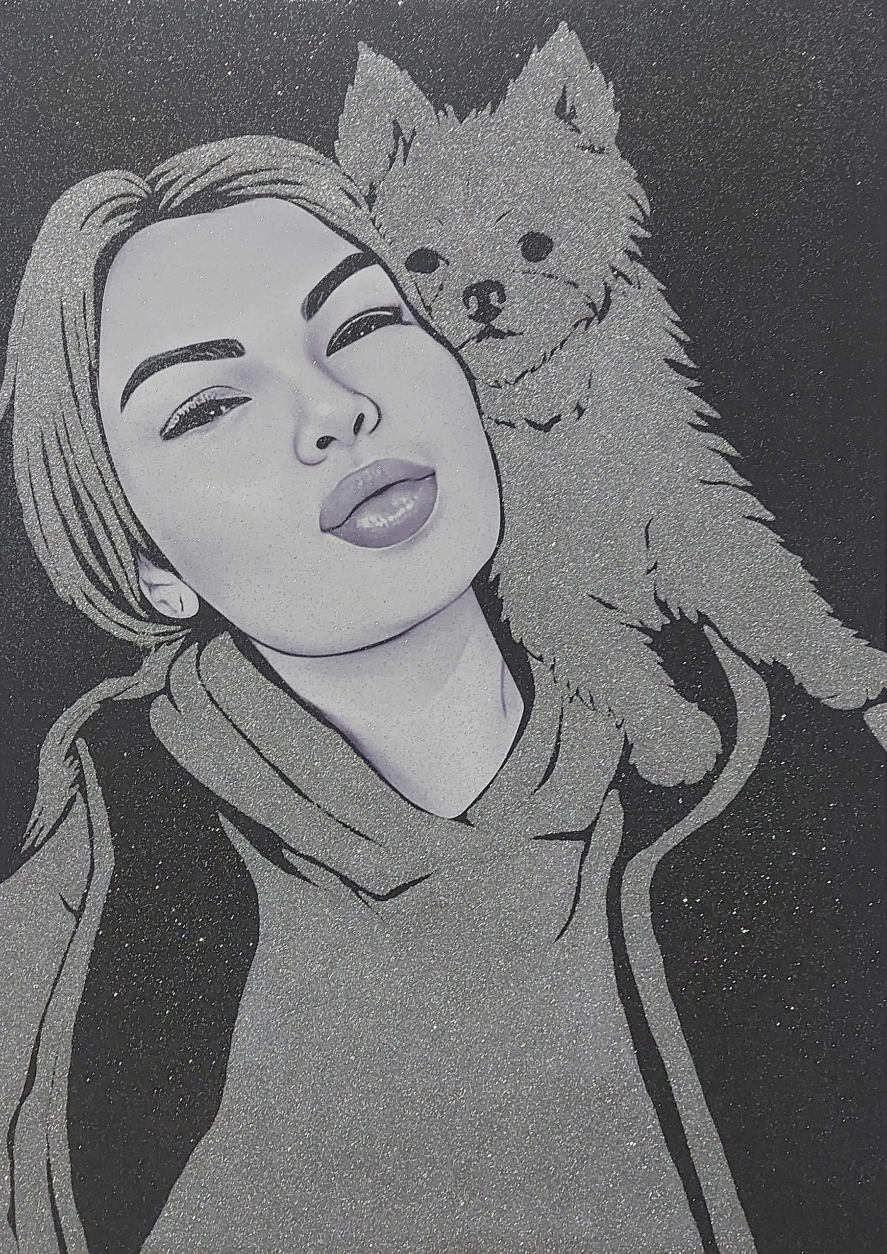 portret de adolescenta cu catel portret de adolescenta cu catel